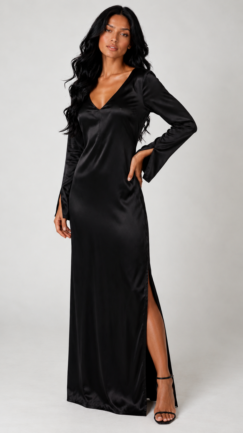 Onyx Allure Dress — studio front