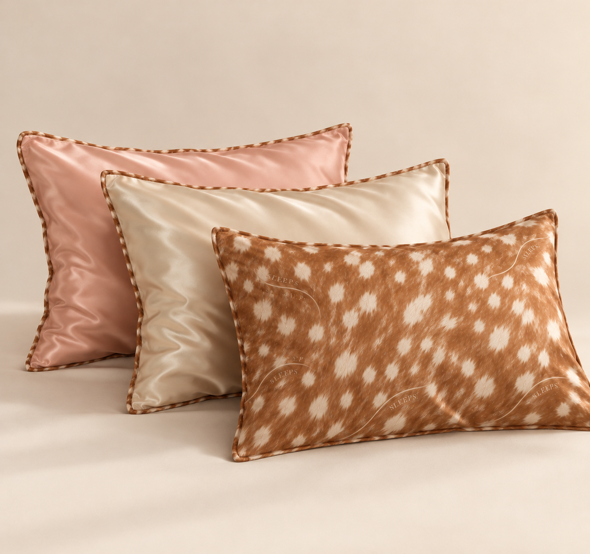 Fawn Cream Bambi Dreams Silk Pillowcase Duo