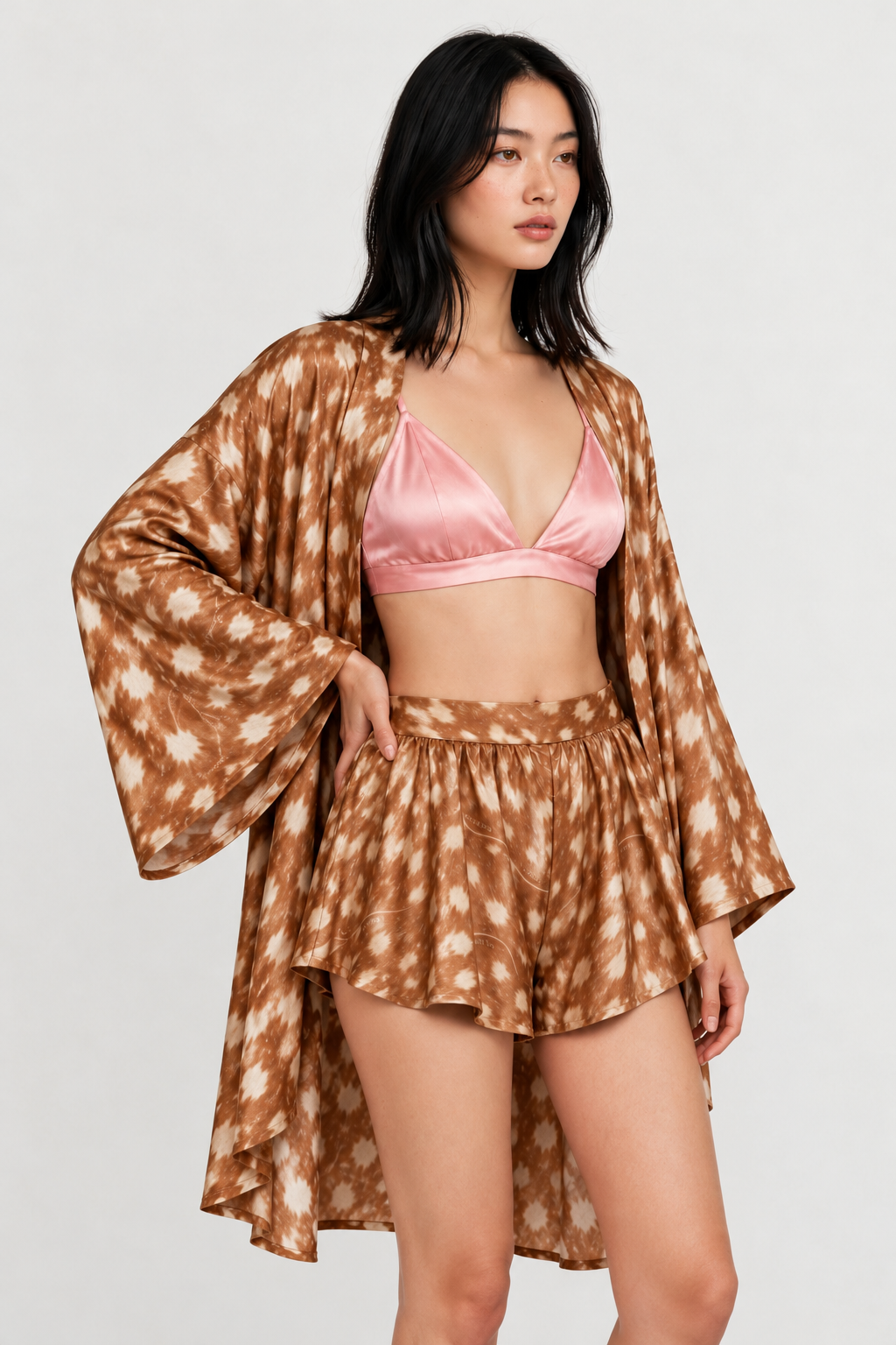 Bambi Pink Dappled Silk Bra Top